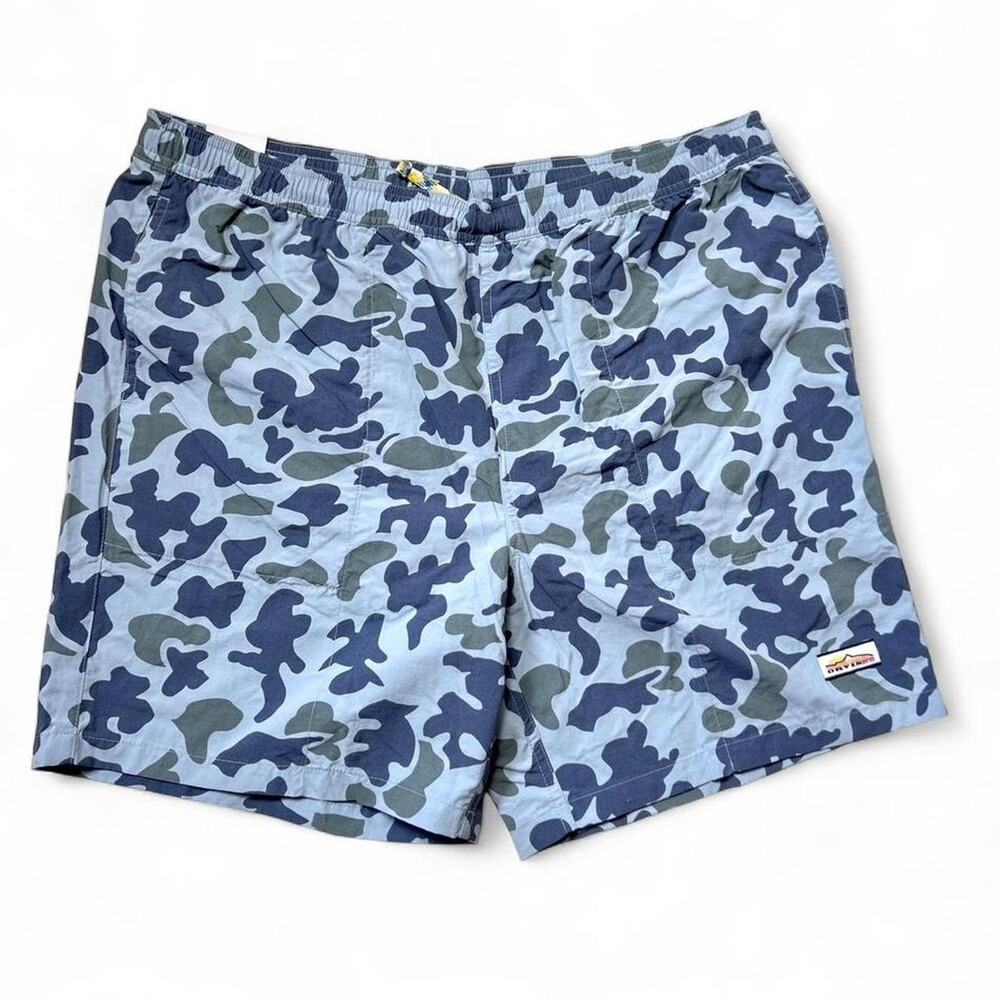Orvis Ultralight Fishing Swim Shorts Blue Camo Mesh Lined Large NWT